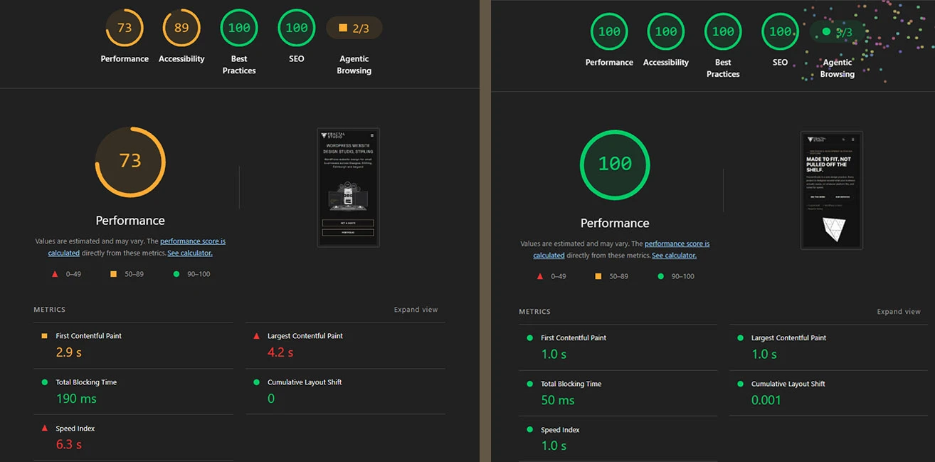 Astro Web Design design work