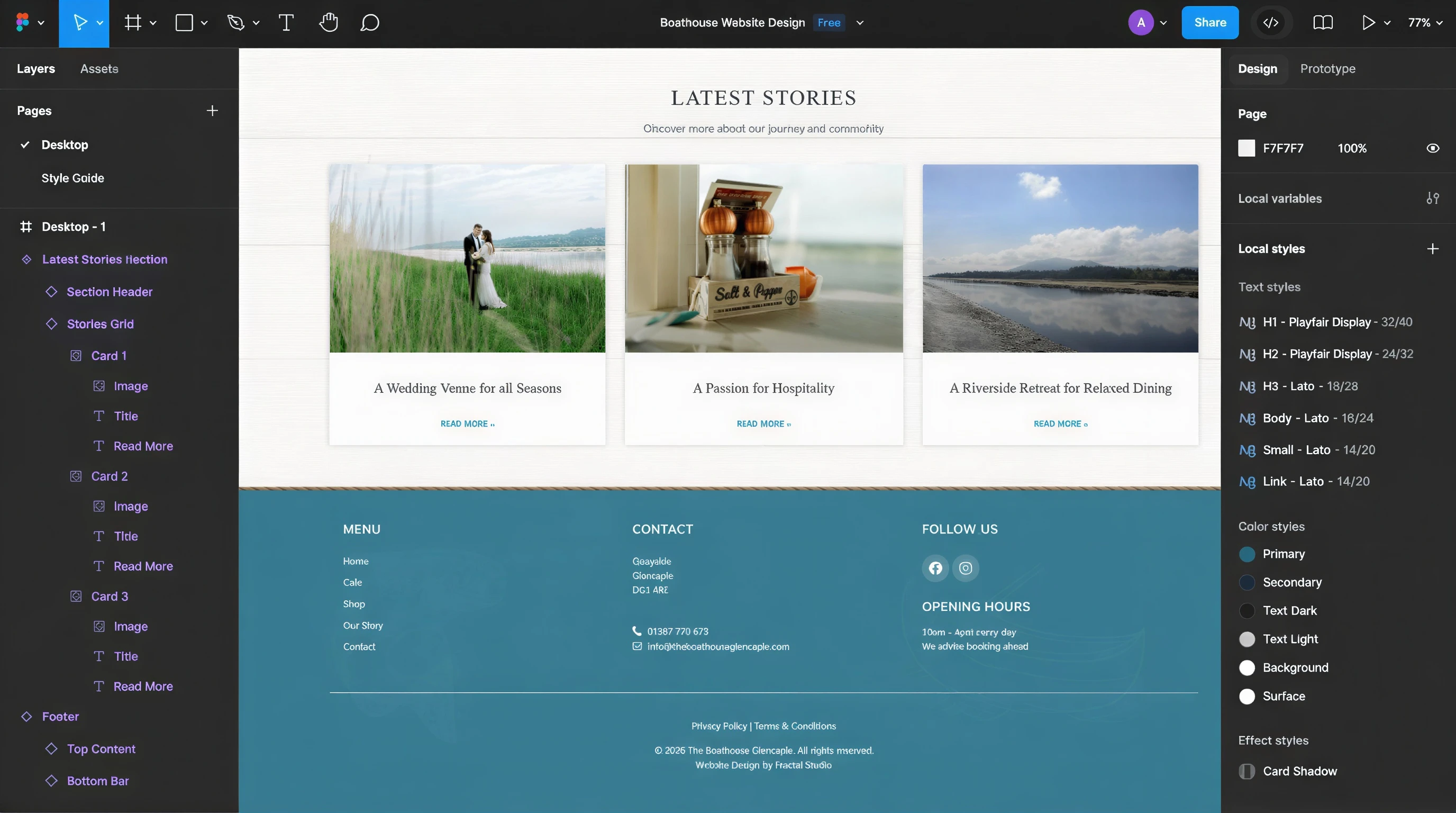 Website Design, detail view