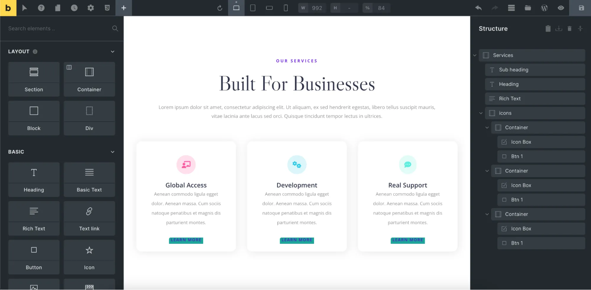 Bricks Builder Web Design illustration