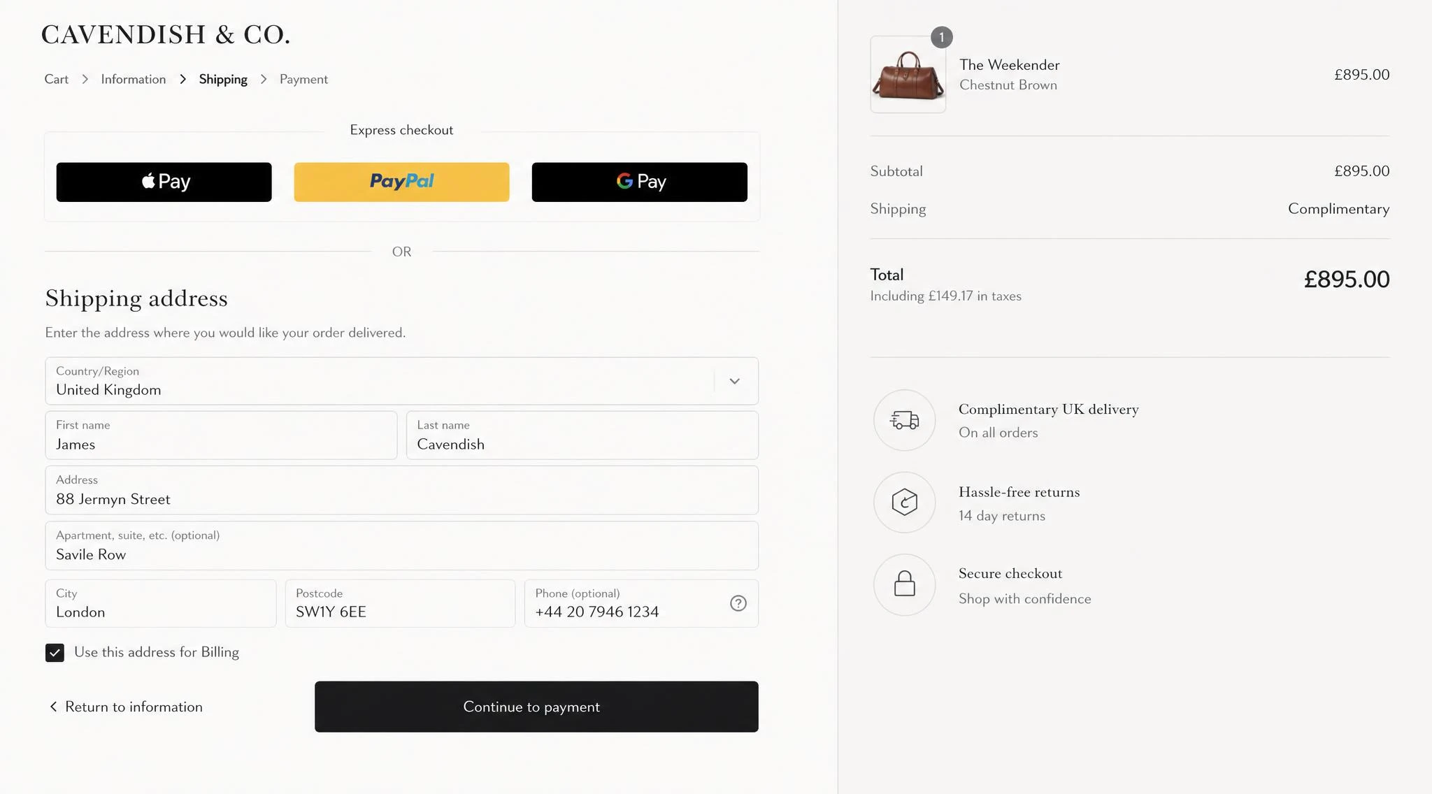 Ecommerce, detail view