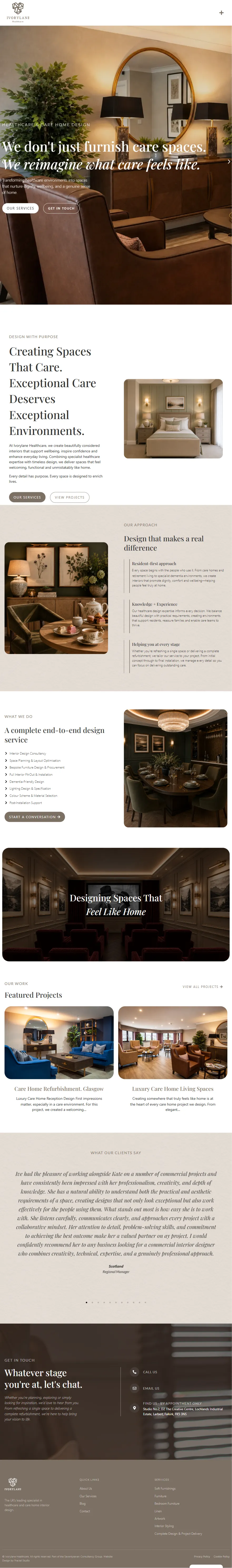 Ivorylane Healthcare, tablet view