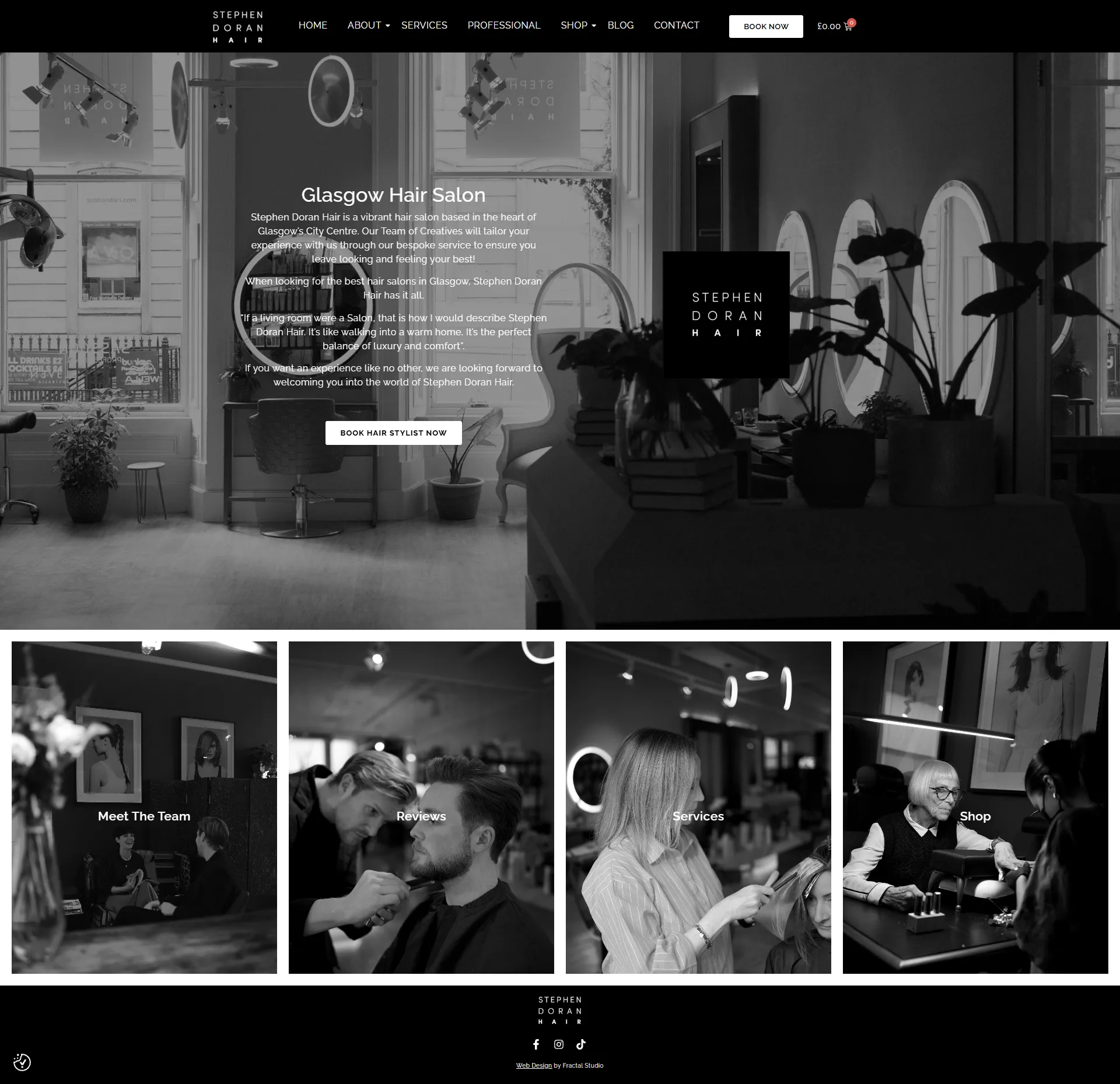 Stephen Doran Hair, desktop view